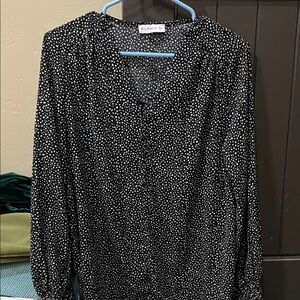 Boutique Black and White Polka Dot Women's Top